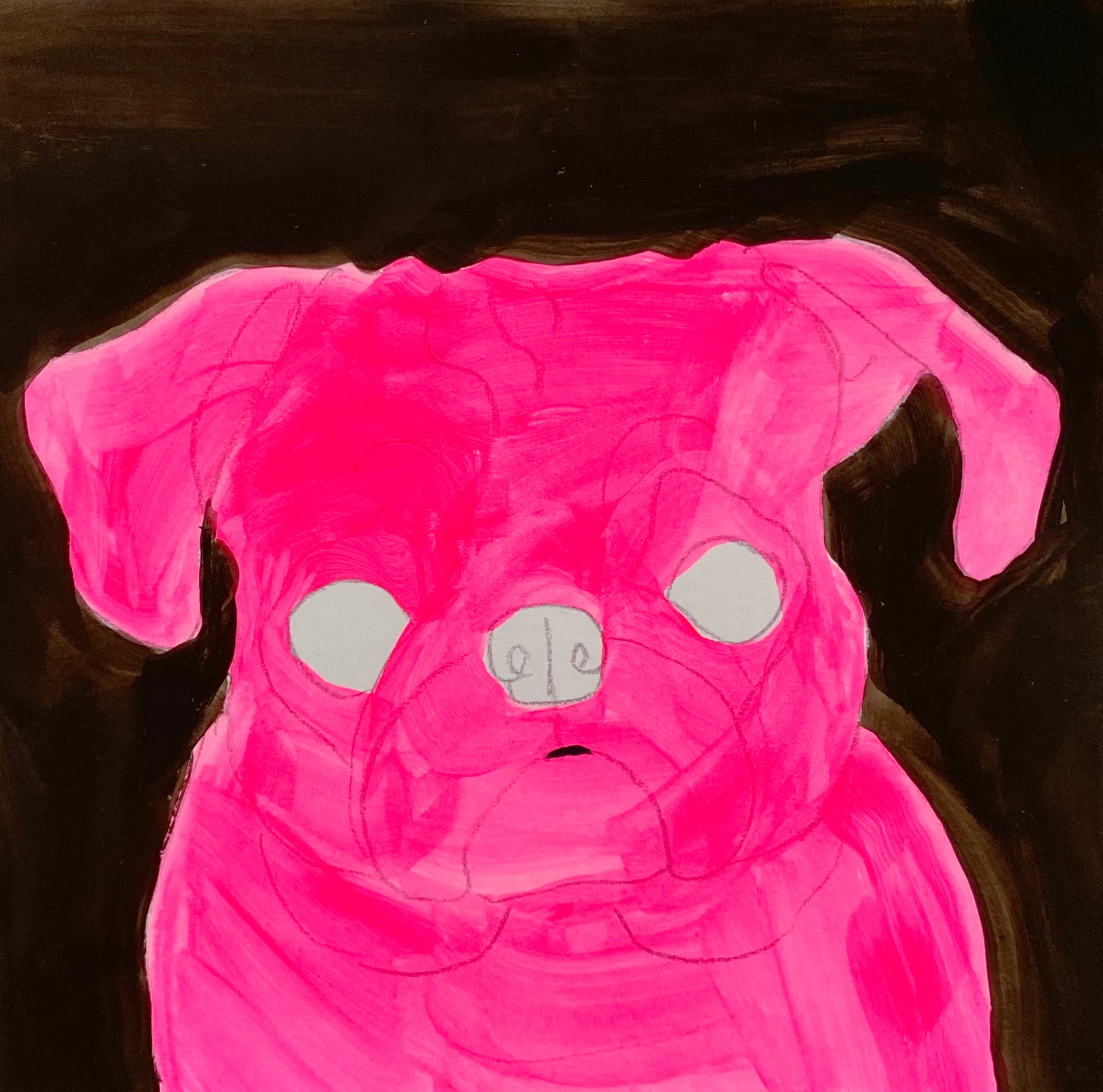 Neon Baby #2 - Original Pug Painting