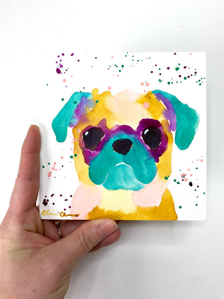 Ochre Rainbow Pug - Art Treats #6