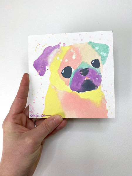 Pastel Rainbow Pug - Art Treats #5