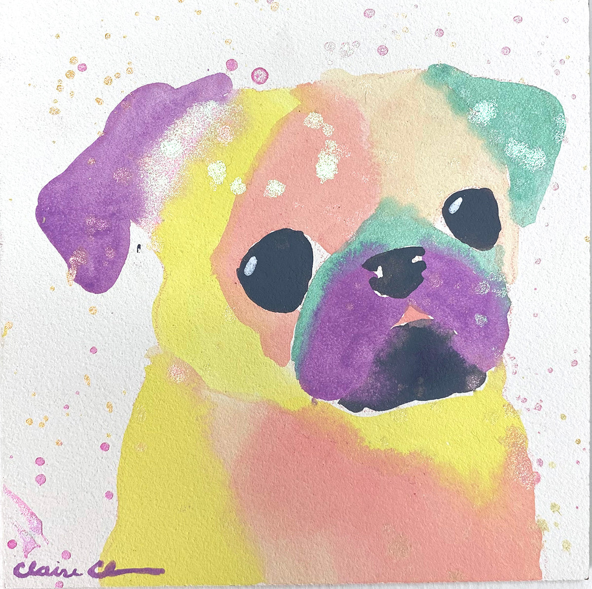 Pastel Rainbow Pug - Art Treats #5