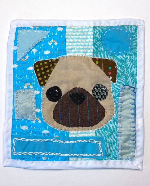 Patchwork Pug - Original Pug Textile Art