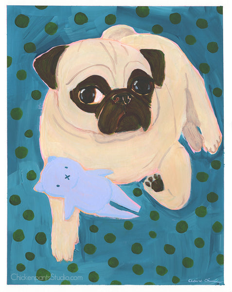 Polka Dot - Original Pug Painting