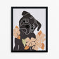 Hibiscus - Black Pug Art Print