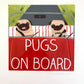 Pugs On Board Vinyl Bumper Sticker