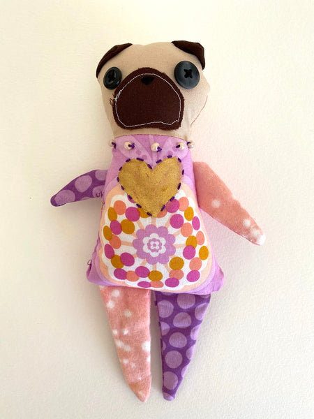 Rag Pug no. 2 - Original Pug Textile Art Doll