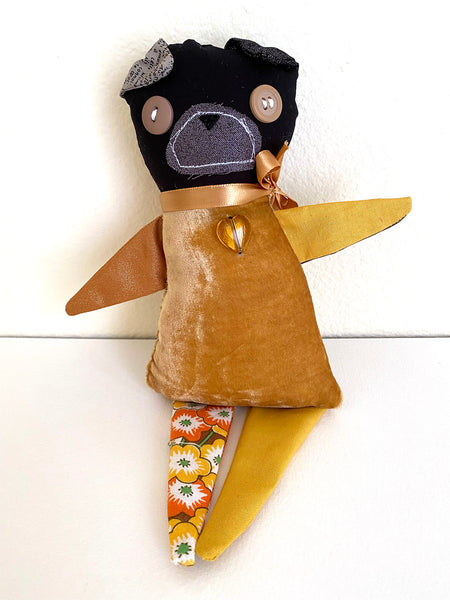 Rag Pug no. 11 - Original Pug Textile Art Doll