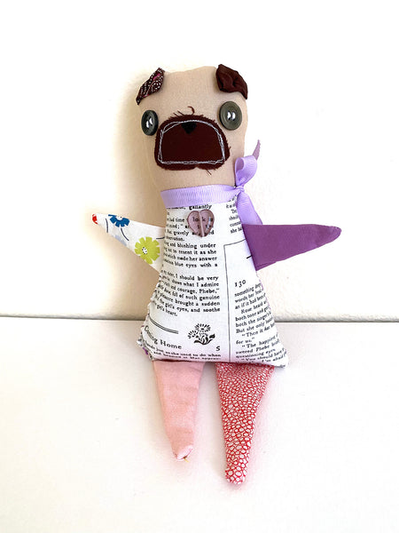 Rag Pug no. 5 - Original Pug Textile Art Doll