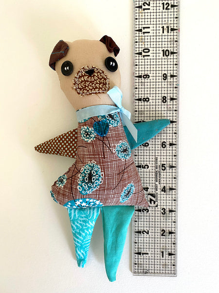 Rag Pug no. 9 - Original Pug Textile Art Doll
