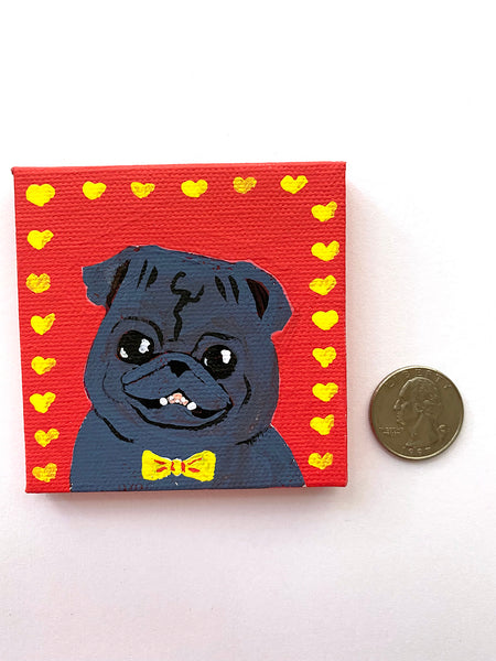 Billy - Original Miniature Pug Painting