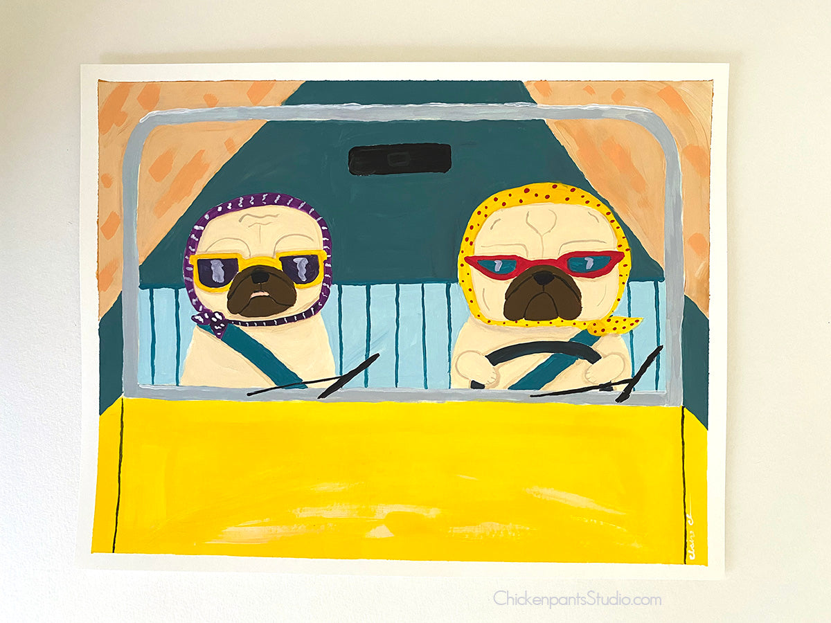 Road To Santa Fe - Original Pug Painting