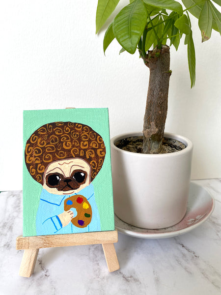 Happy Little Pug - 2023 Mini Painting Series - #9/48