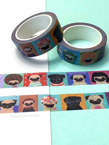 Portrait Pugs - Pug Washi Tape