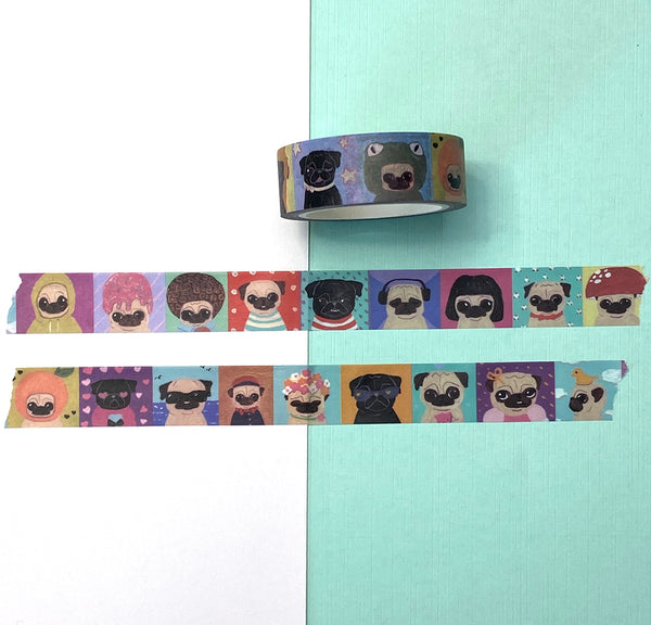 Portrait Pugs - Pug Washi Tape