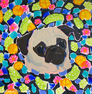 All In A Swirl no. 1 - Original Pug Painting
