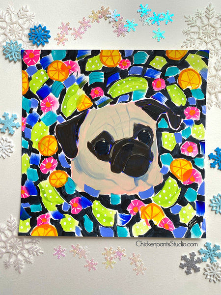 All In A Swirl no. 1 - Original Pug Painting