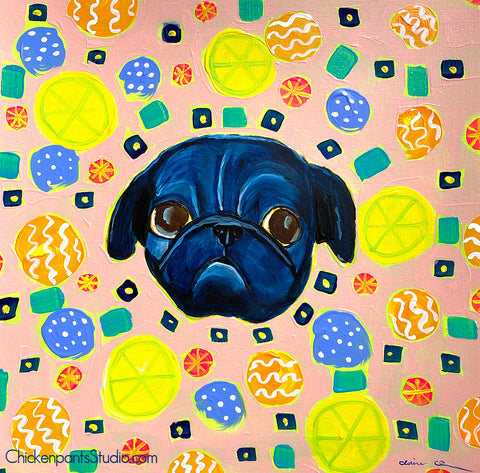 All In A Swirl no. 2 - Original Pug Painting