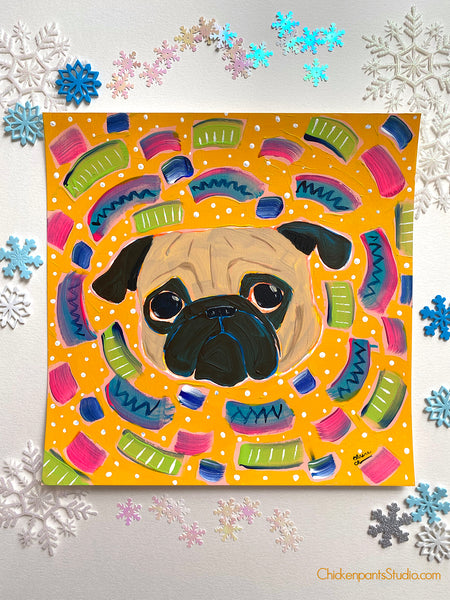 All In A Swirl no. 3 - Original Pug Painting