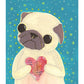 Tattered Heart -  Pug Art Print