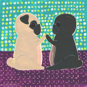 Polka Dot Pugs - Original Pug Painting