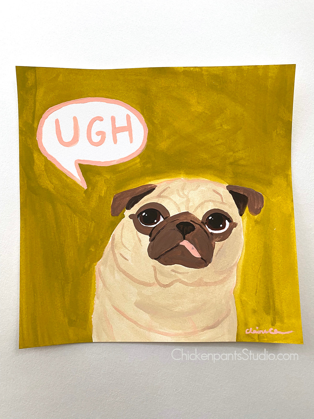 Ugh - Original Pug Painting