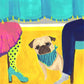 Under The Table - Original Pug Painting