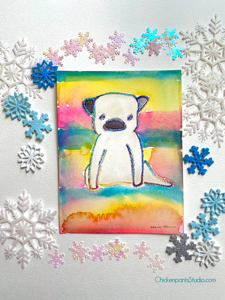 Warm Up Painting #5 - Original Pug Painting