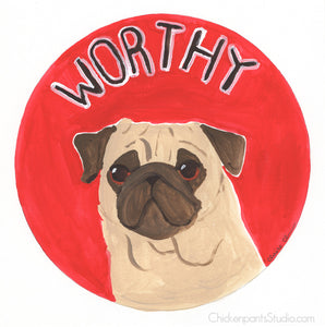 Worthy - Original Pug Painting